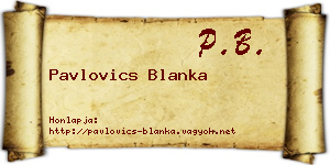 Pavlovics Blanka névjegykártya